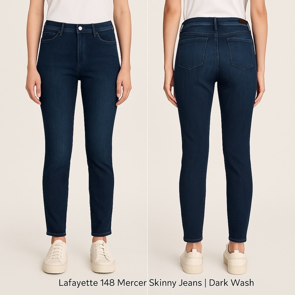 Lafayette 148 Mercer Skinny Jeans – Dark Wash | Size 4 - Picture 1 of 6